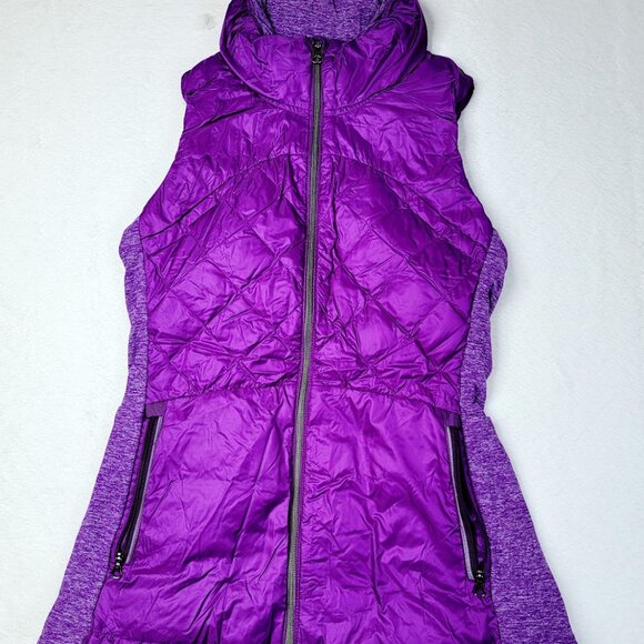 Lululemon Women's Tender Violet Down For A Run Slim Full-Zip Puffer Vest Size 6 - Picture 2 of 7